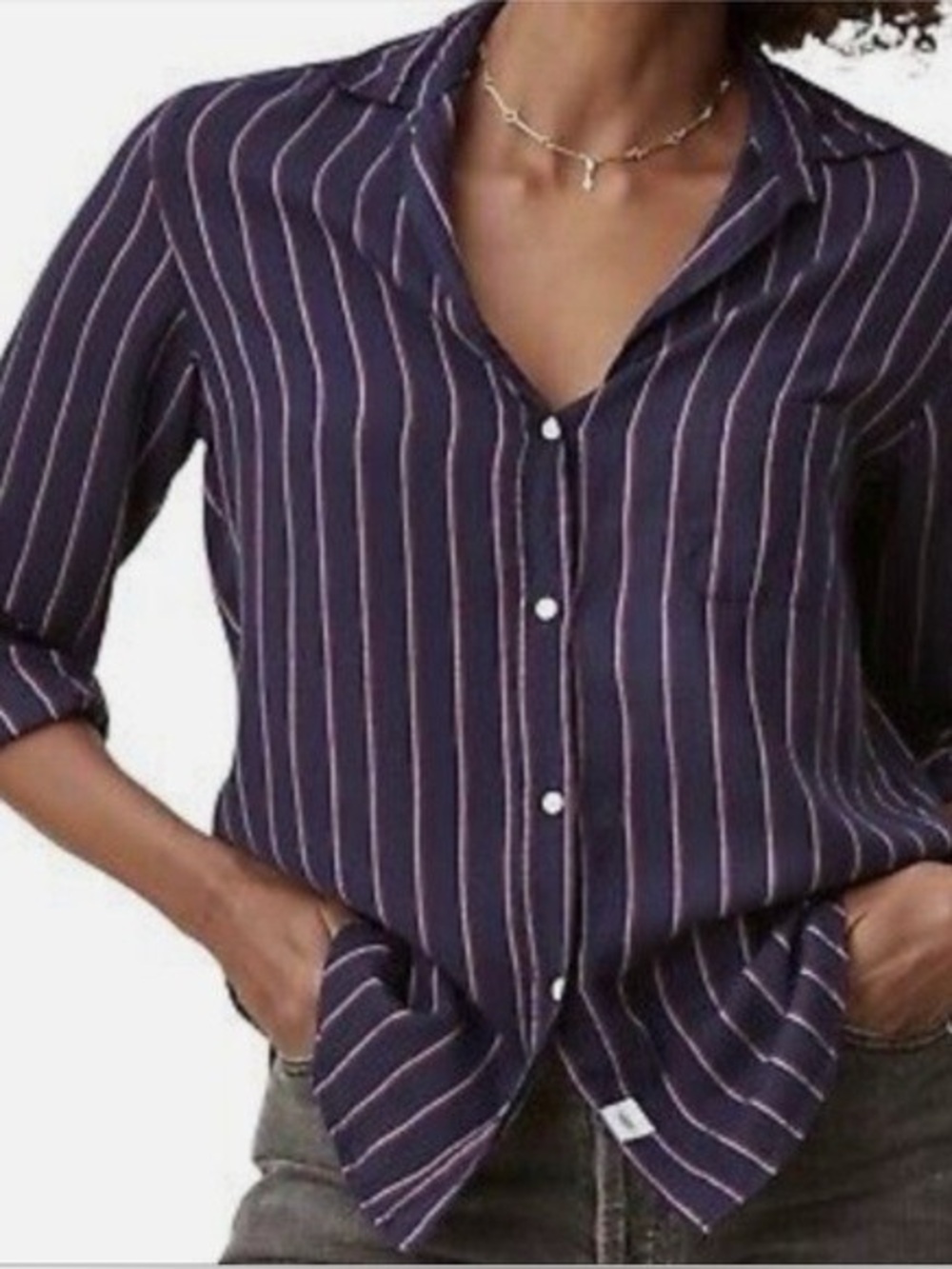 Frank & Eileen. Grayson The Hero Stripped Button Down. Size medium.